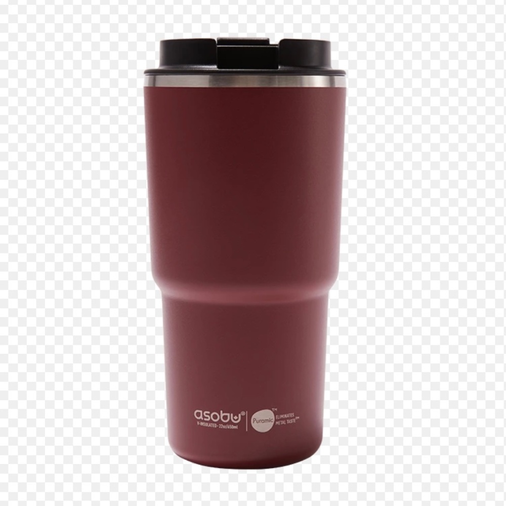 New in Box ASOBU Pick Me Up Ceramic-Lined Tumbler Spill Proof Lid 22 oz Maroon